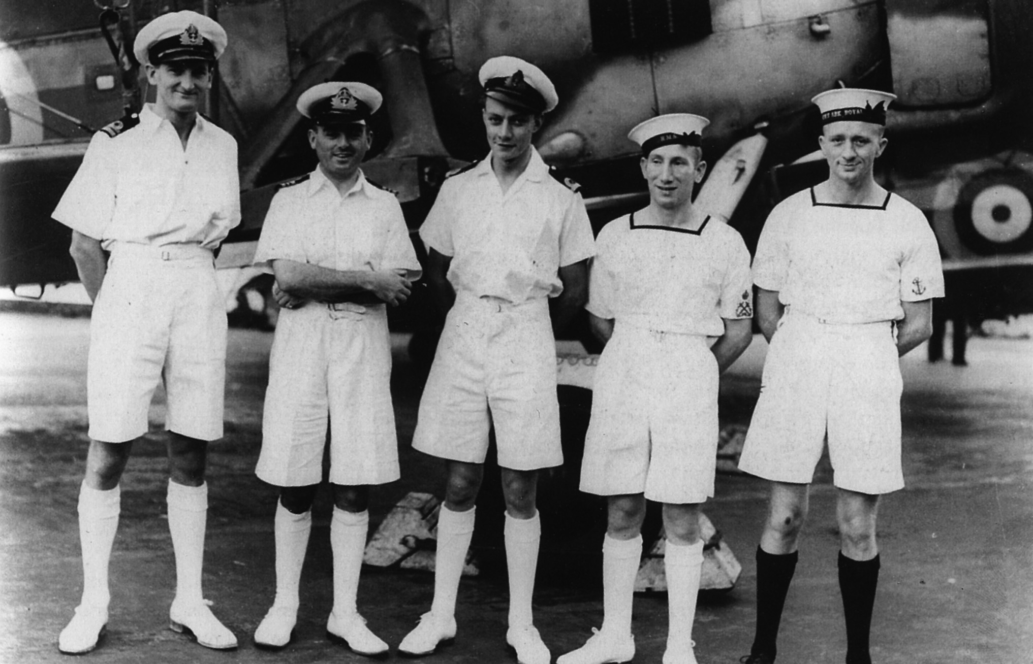 Lt Cdr Eugene Esmonde (second left) who was awarded a posthumous VC